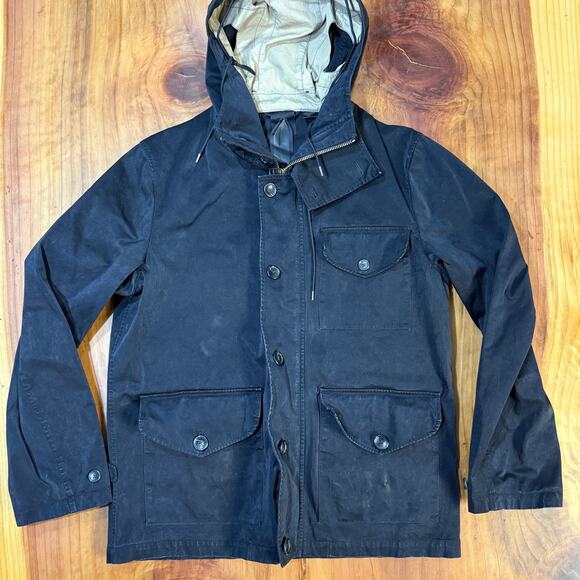 Ten C Mens Rain Coat Jacket Navy Parka Jacket 50 M1/B Navy Blue Hooded $1493 V19 - Picture 2 of 11